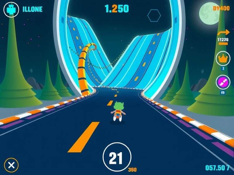 Helix Dynamic Dash gameplay screenshot showing helix racetrack